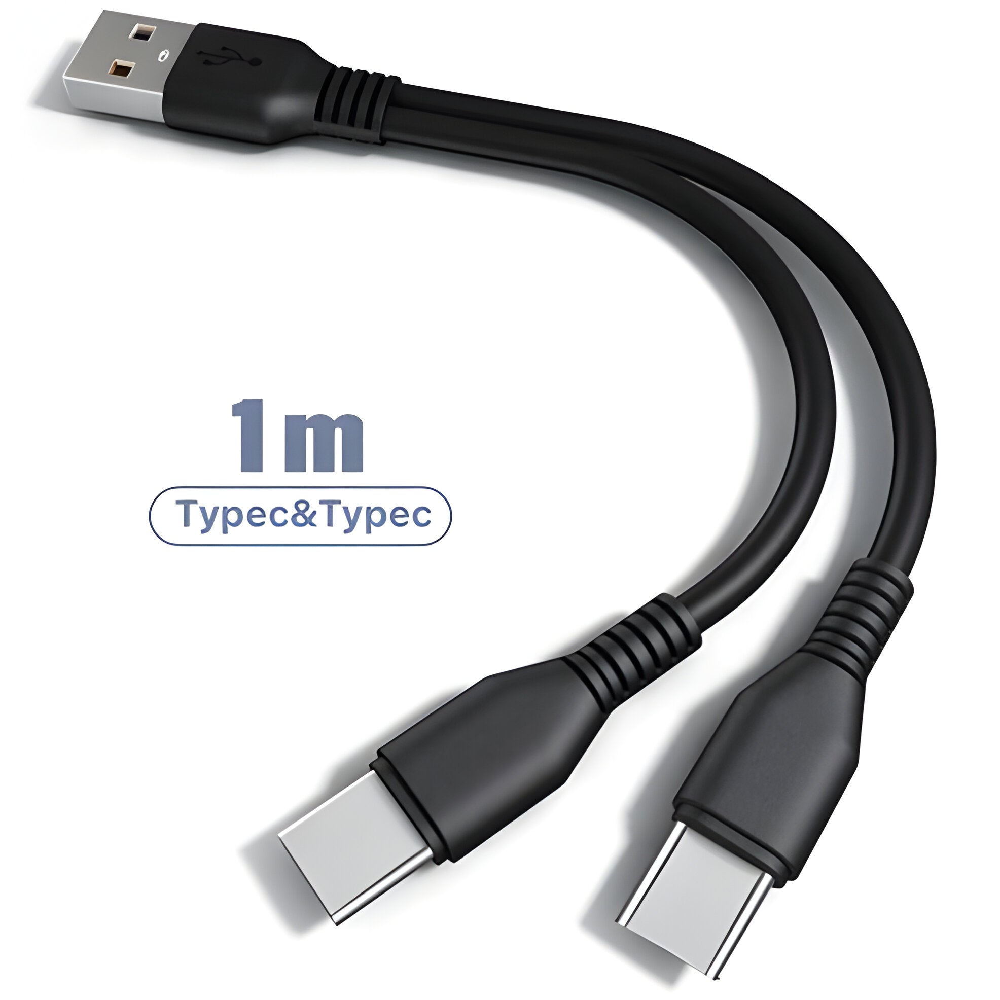 2-in-1 USB Charging Cable with Multiple USB Ports