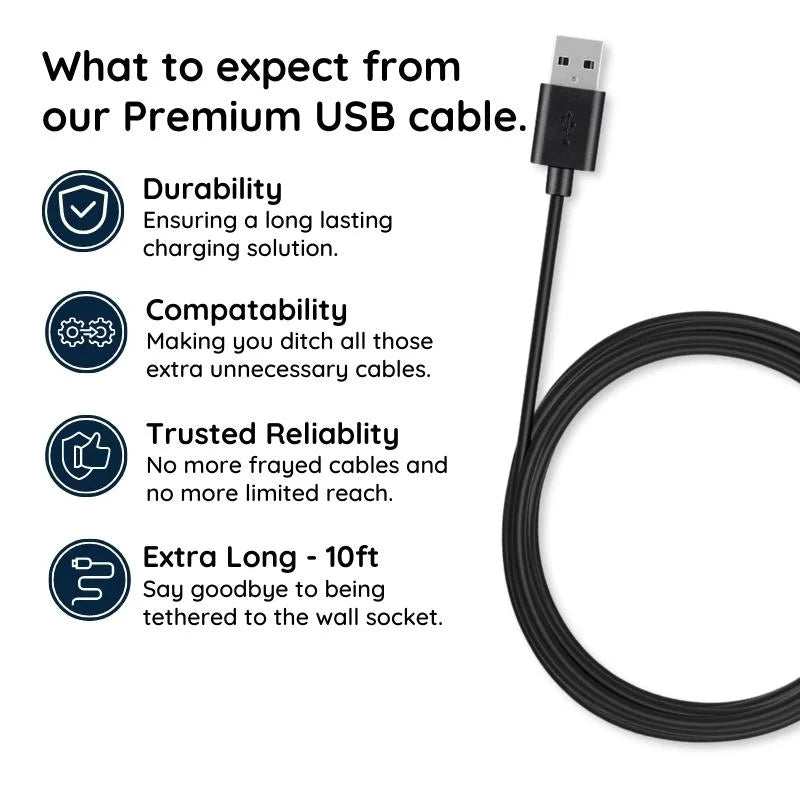 10ft Premium Micro-USB Cable – Durable, Fast-Charging & Wide Compatibility