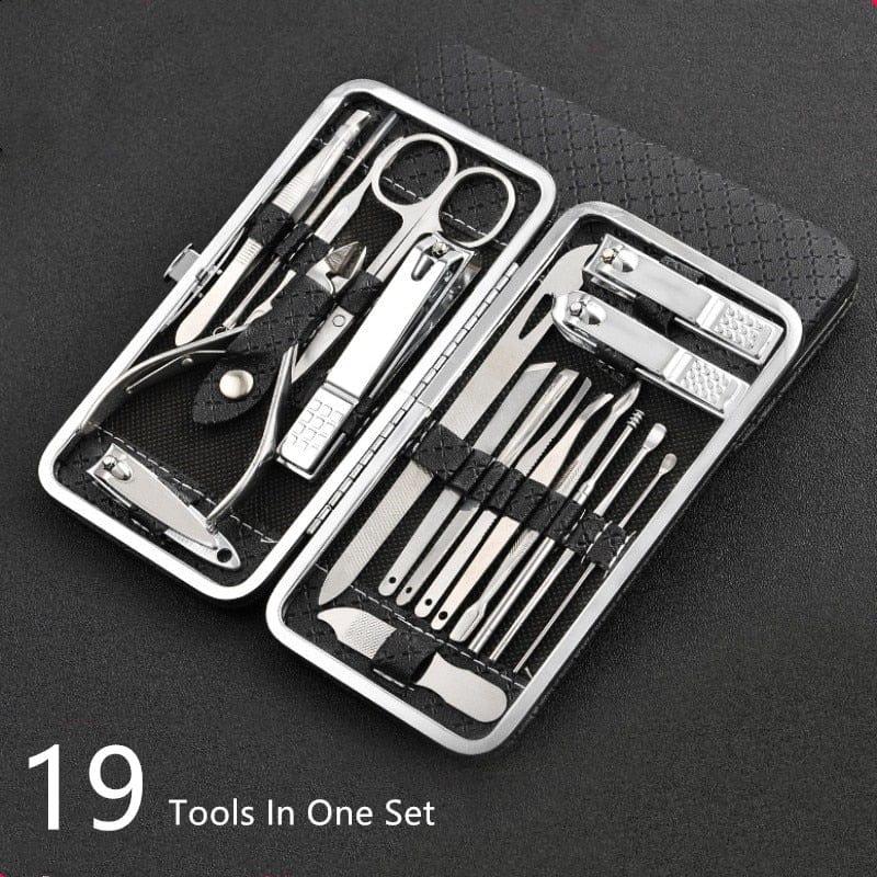 19-in-1 Stainless Steel Manicure Set - Nail Clipper Kit
