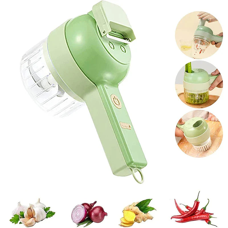 4-in-1 Electric Food Cutter - Multipurpose Kitchen Gadget