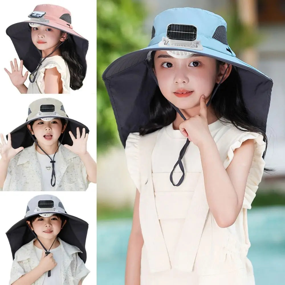 Kids' Adjustable Solar-Powered Fan Hat