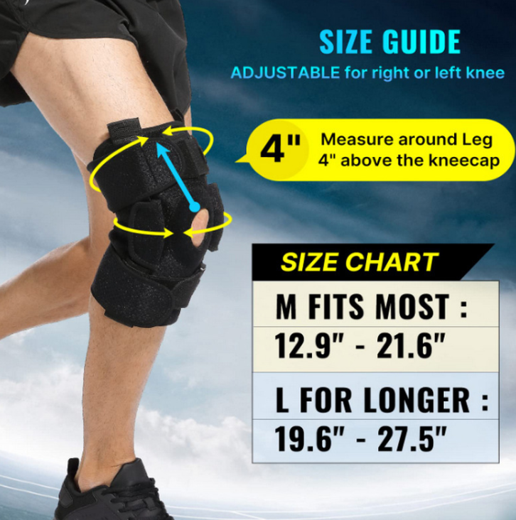 Adjustable Hinged Knee Brace for Meniscus Tear — Secure Fit & Support