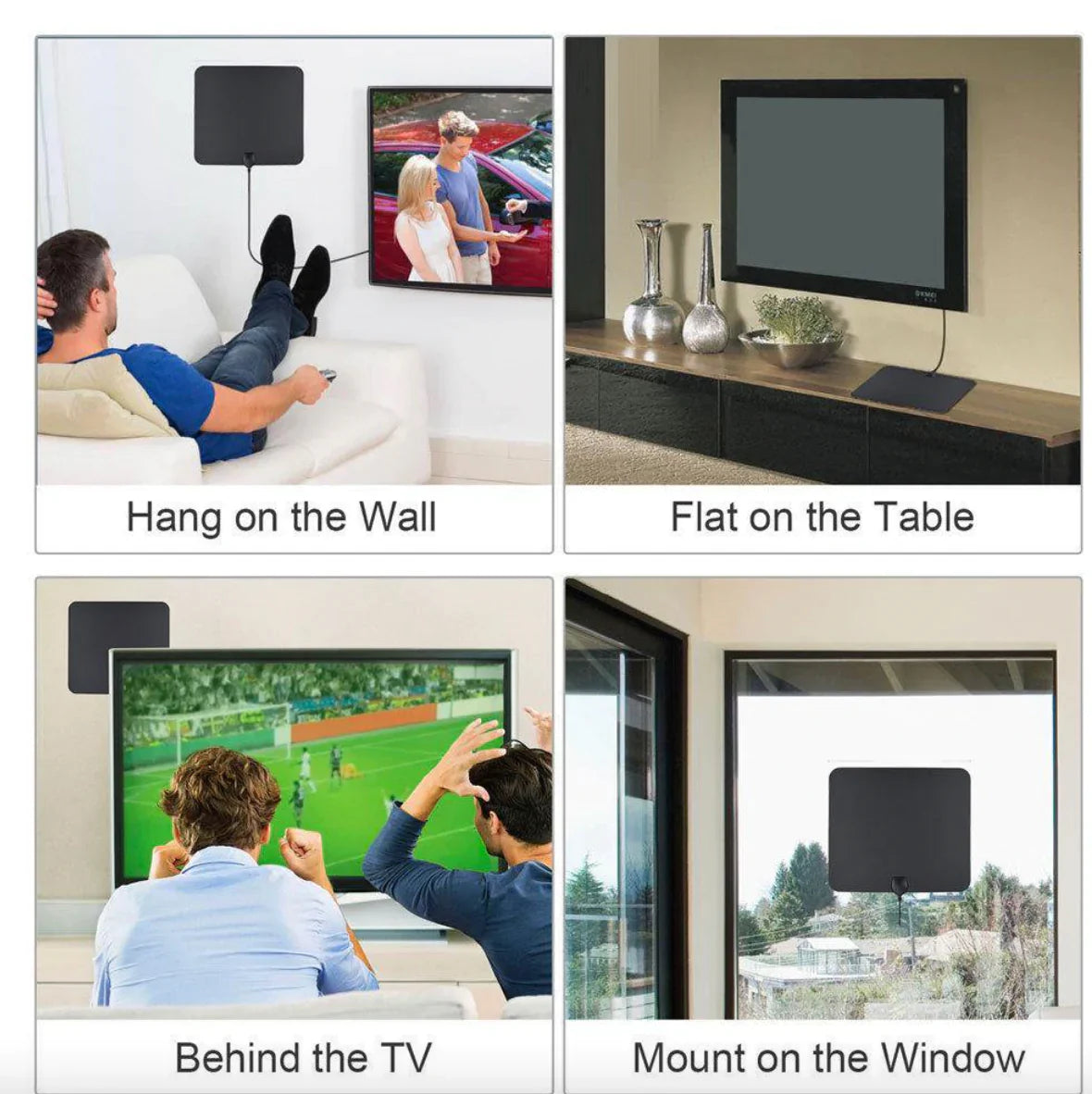 300-Mile Indoor Digital HDTV Antenna with Amplified Signal Booster