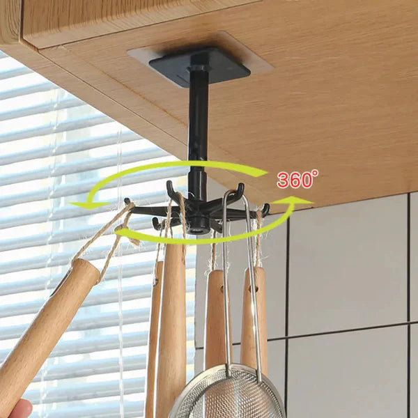 360° Swivel Self-Adhesive Utility Hook — Easy, Space-Saving Hanging Solution