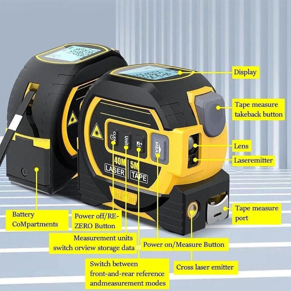 3-in-1 Infrared Laser Tape - Precision Measuring Tool