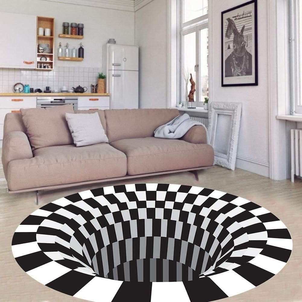 Mind-Bending 3D Vortex Illusion Rug