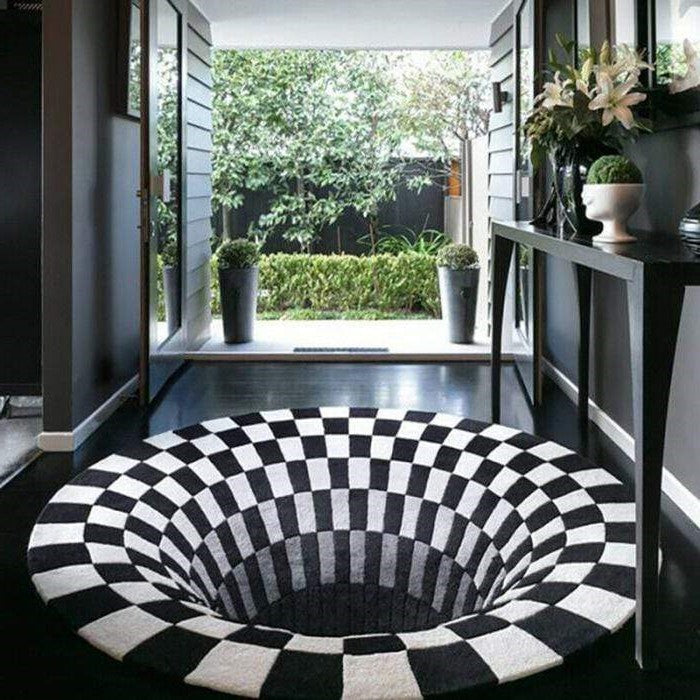 Mind-Bending 3D Vortex Illusion Rug