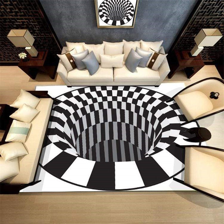 Mind-Bending 3D Vortex Illusion Rug