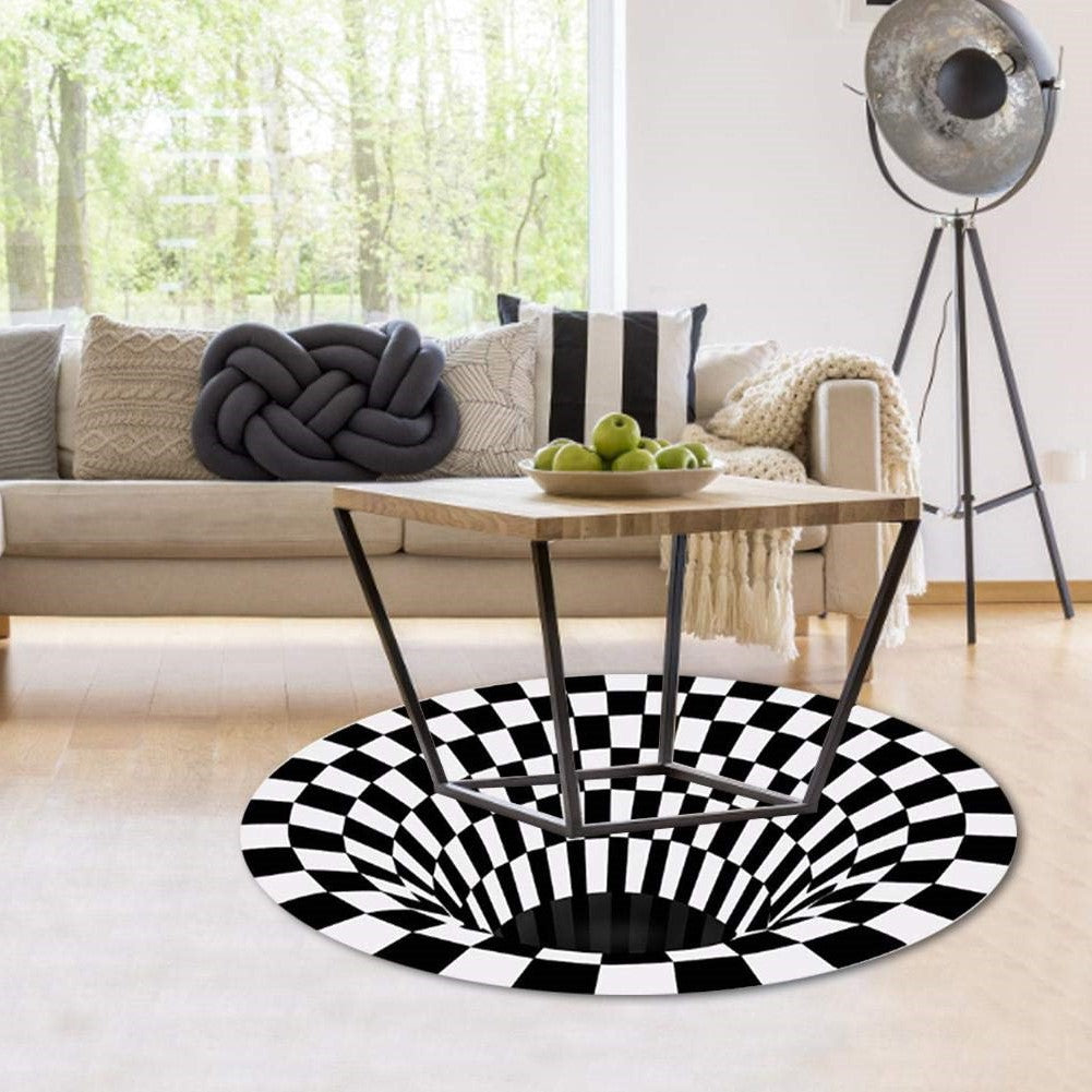 Mind-Bending 3D Vortex Illusion Rug