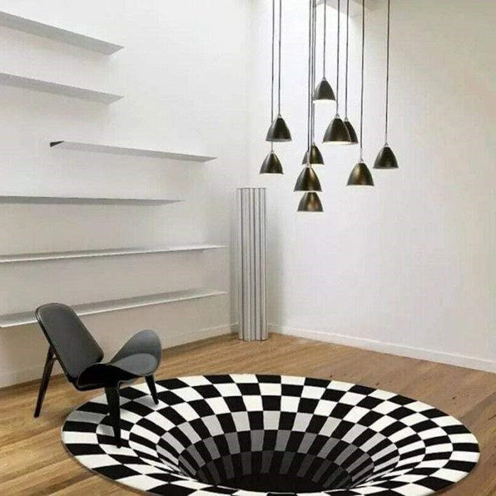 Mind-Bending 3D Vortex Illusion Rug