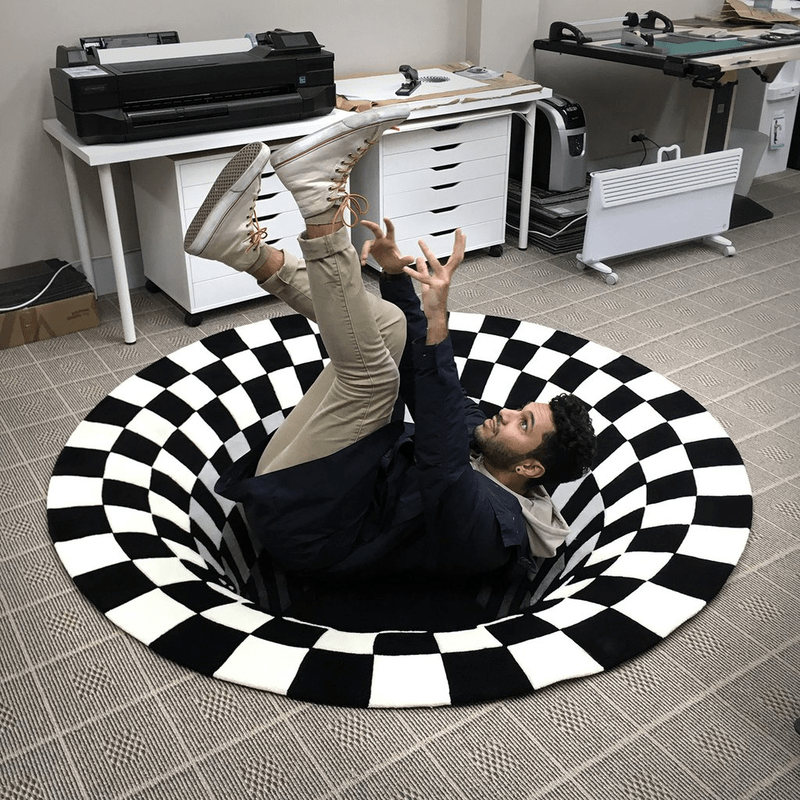 Mind-Bending 3D Vortex Illusion Rug