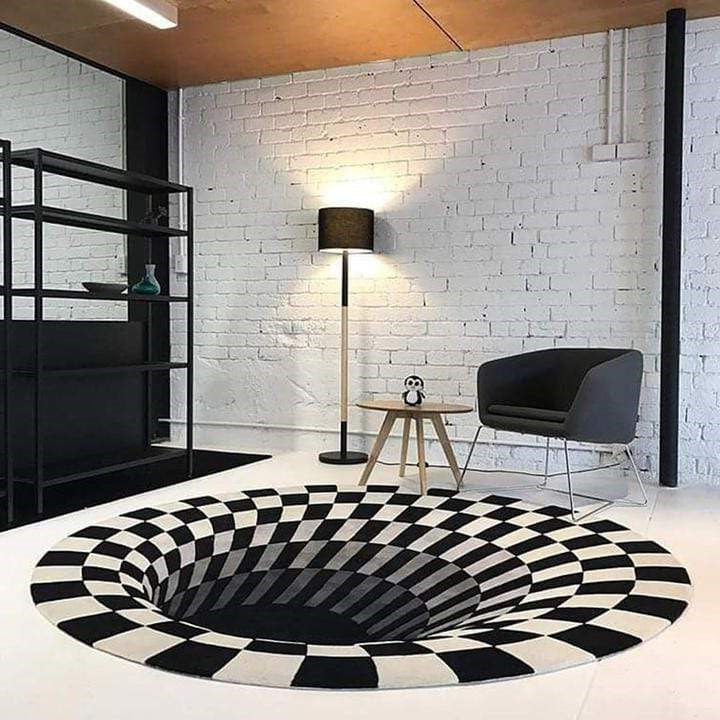 Mind-Bending 3D Vortex Illusion Rug