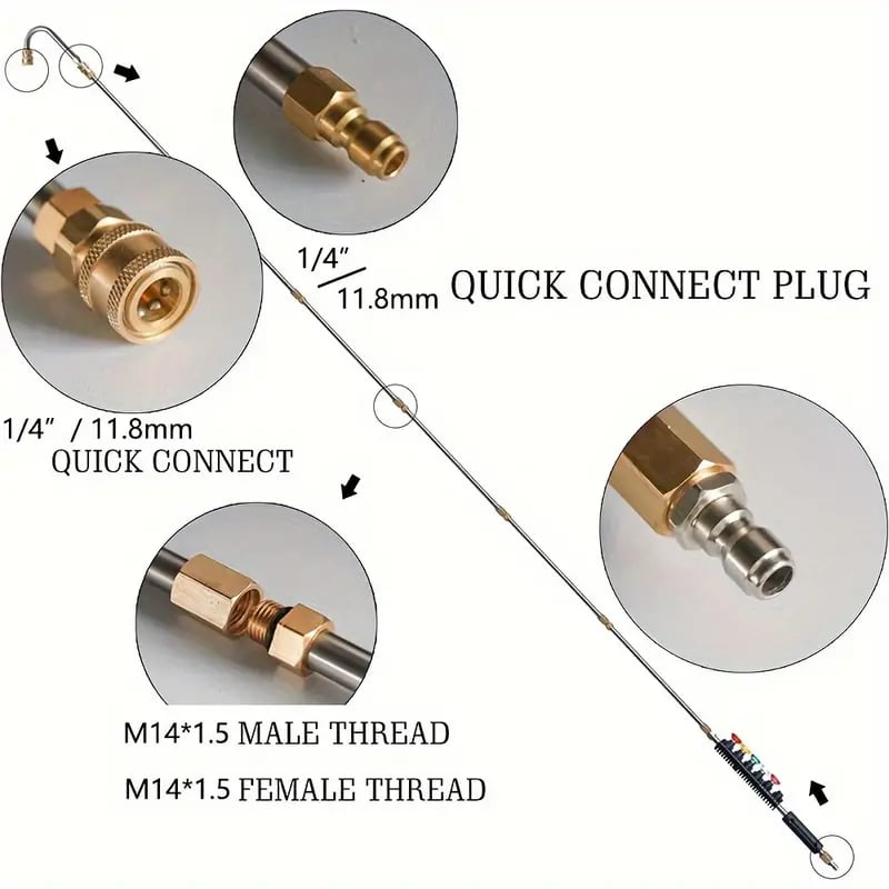 4000 PSI Telescoping Pressure Washer Wand Set for Gutter, Roof Drainage & Exterior Wall Cleaning