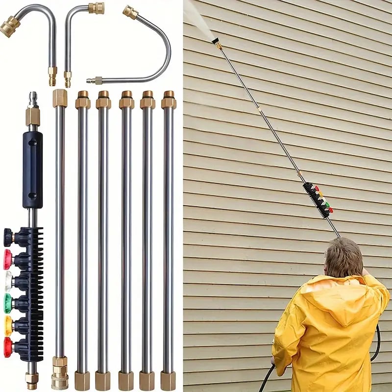 4000 PSI Telescoping Pressure Washer Wand Set for Gutter, Roof Drainage & Exterior Wall Cleaning