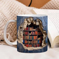 3D Library Bookshelf Mug - The Perfect Gift for Book Lovers and Coffee Enthusiasts
