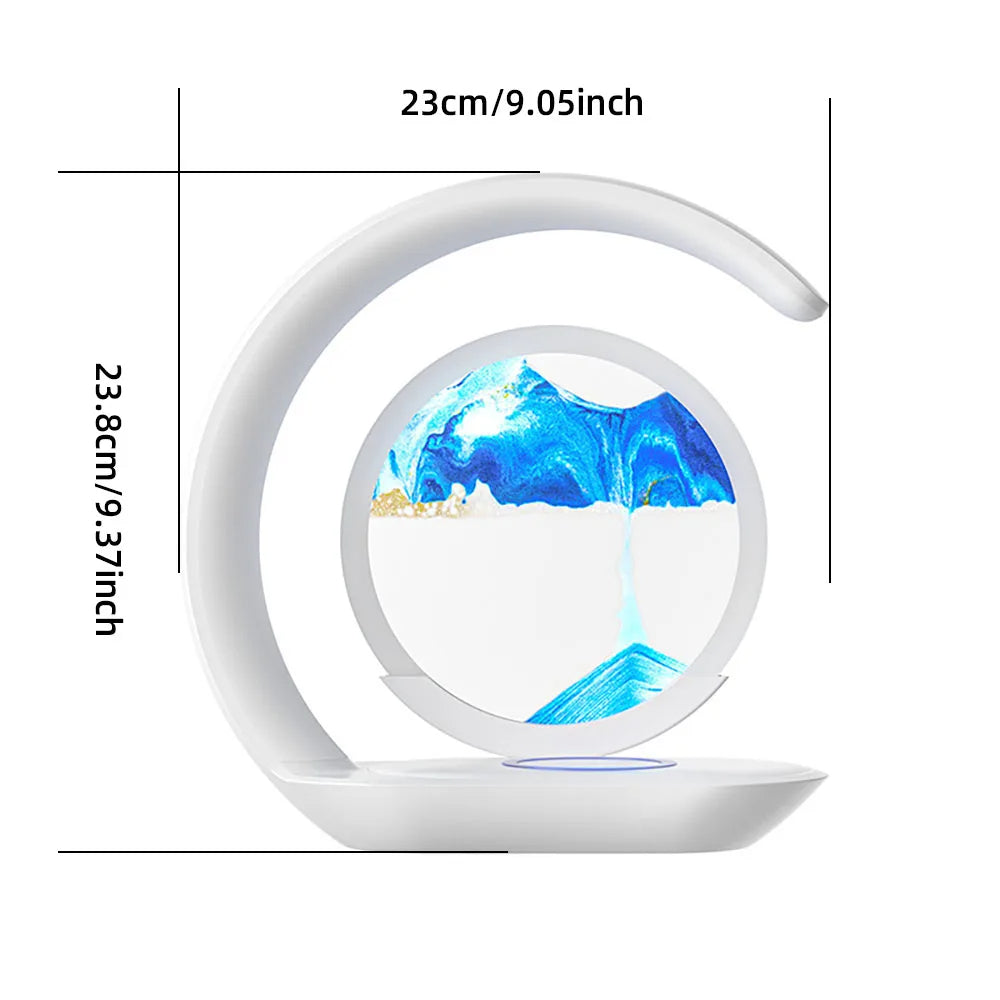 Enchanting 3D Sand Art Table Lamp with Built-In Wireless Charger