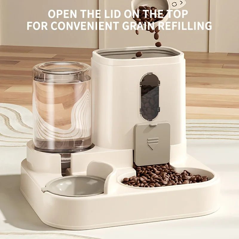 2-in-1 Dog & Cat Feeder with Built-In Water Dispenser