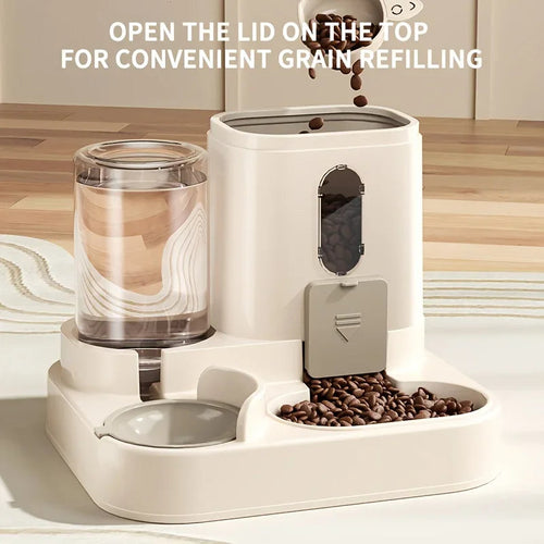 2-in-1 Dog & Cat Feeder with Built-In Water Dispenser