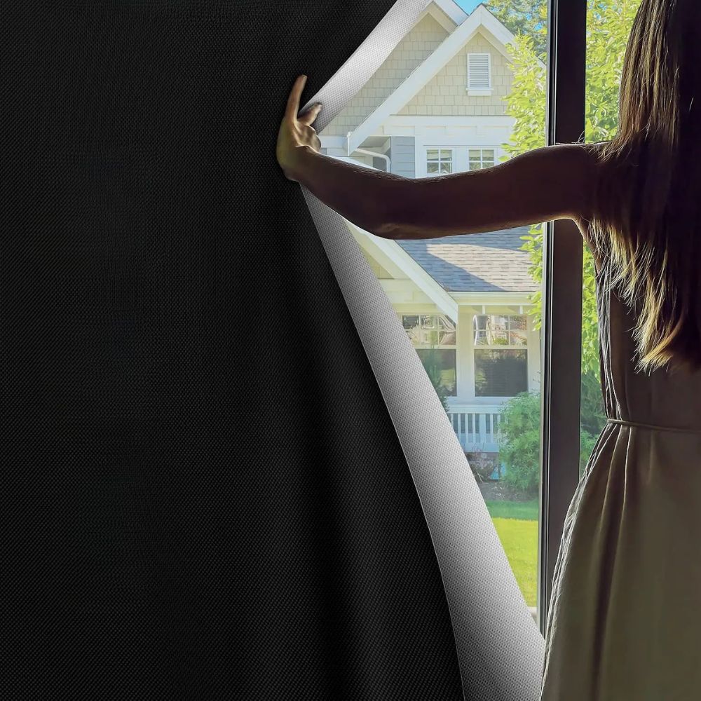 Self-Adhesive Blackout Window Shade - Total Sun Blocking and Privacy