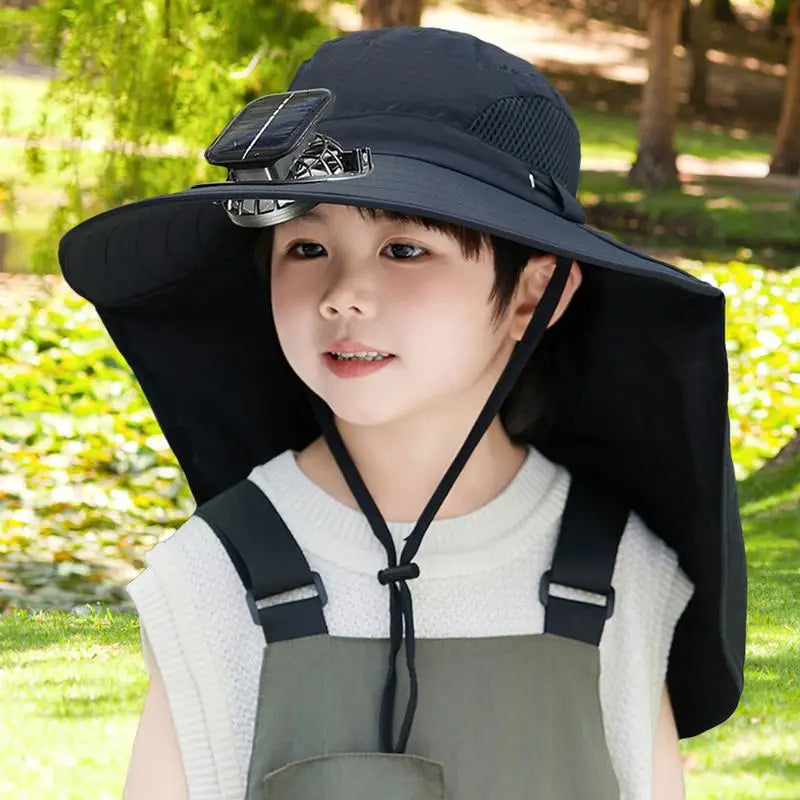 Kids' Adjustable Solar-Powered Fan Hat