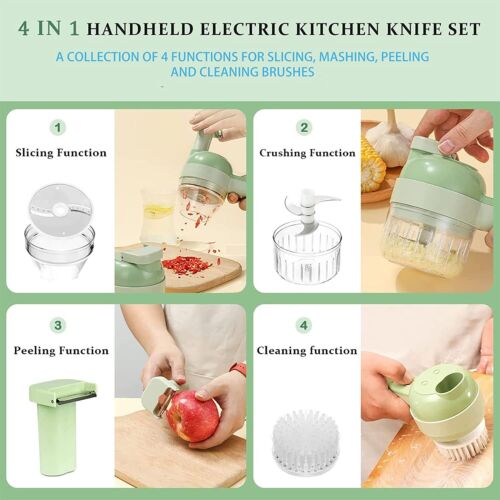 4-in-1 Electric Food Cutter - Multipurpose Kitchen Gadget