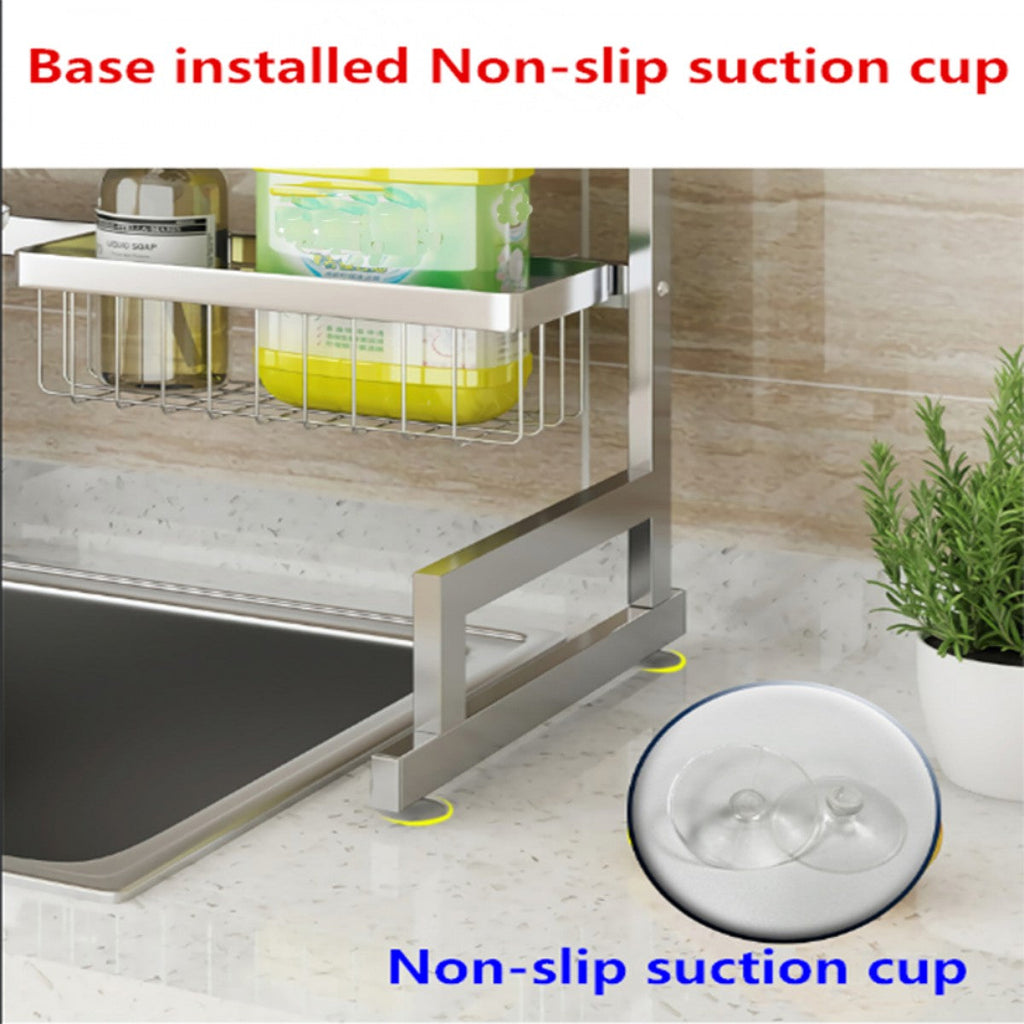 34.6-Inch Black Stainless Steel Over-Sink Dish Drying Rack for Dishes & Utensils