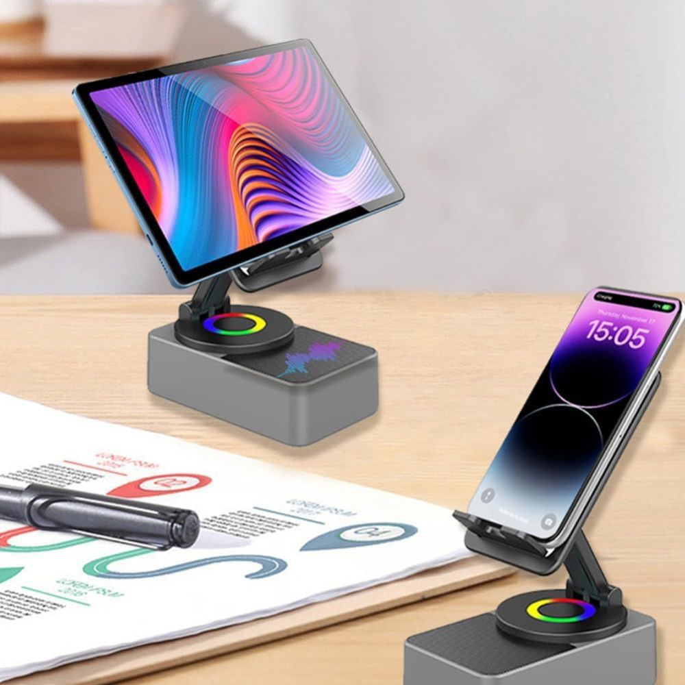 4-in-1 Phone Stand with Built-In Bluetooth Speaker