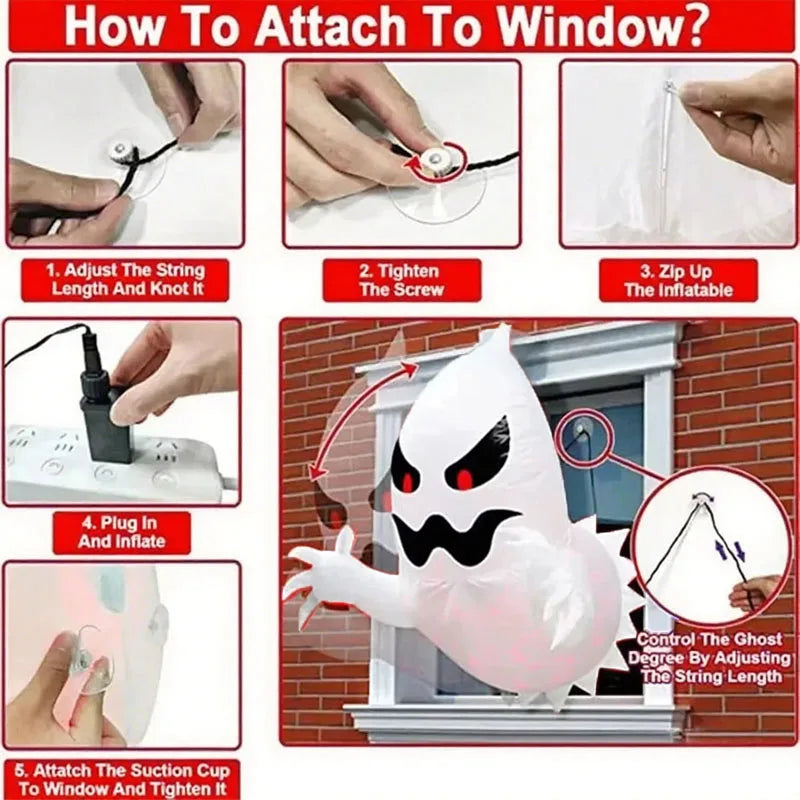 4.59ft Inflatable Halloween Ghost - Spooky Outdoor Yard Decoration