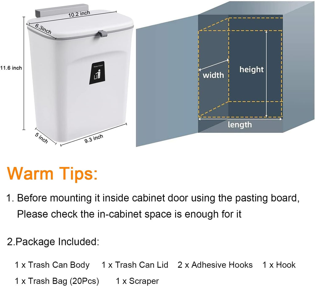 2.4-Gallon Kitchen Compost Bin — Convenient Countertop or Under-Sink Solution