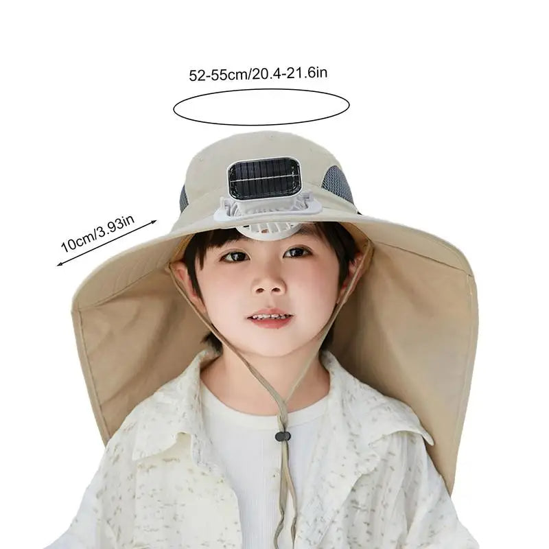 Kids' Adjustable Solar-Powered Fan Hat