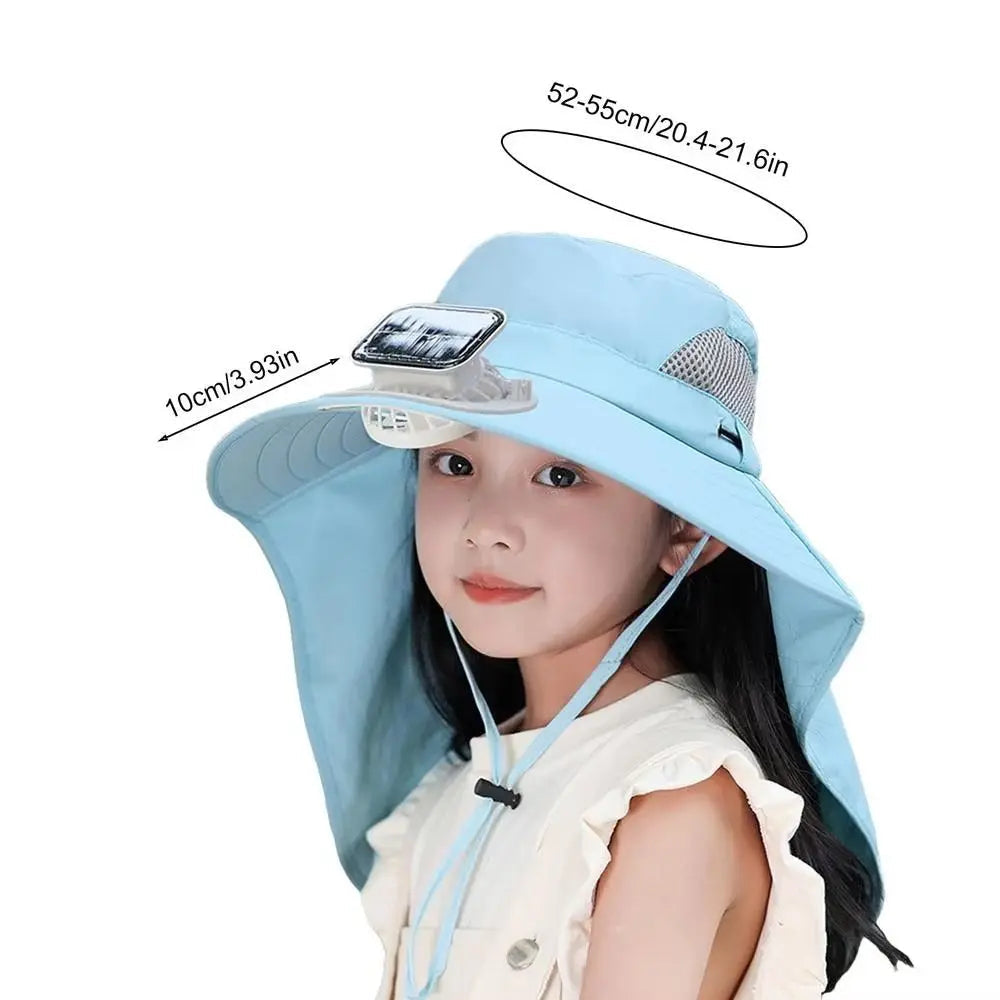 Kids' Adjustable Solar-Powered Fan Hat