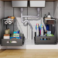 Dual-Tier Slide-Out Under-Sink Organizer for Easy Cabinet Storage