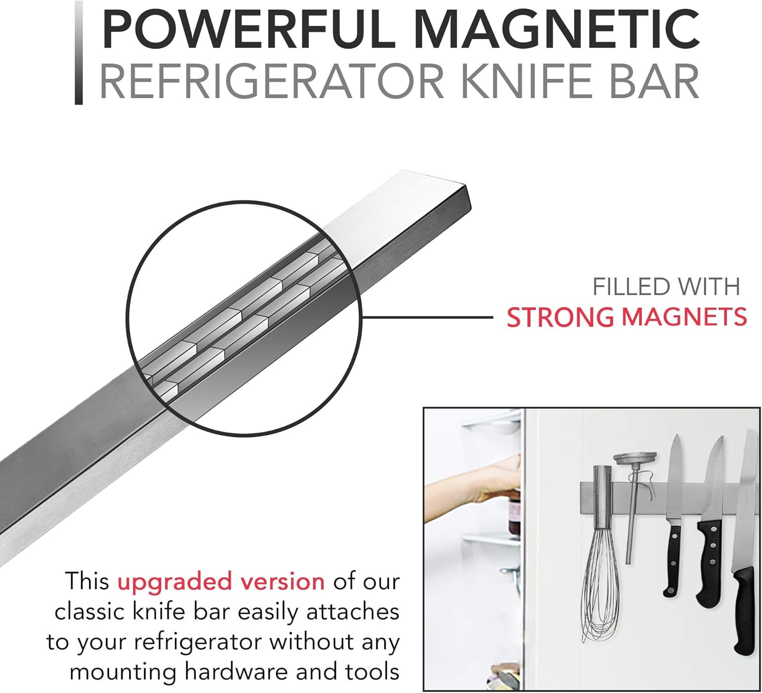 14-Inch Magnetic Knife & Tool Holder – Secure, Quick-Access Organization for Kitchen and Workshop