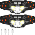 2-Pack Ultra-Bright LED Rechargeable Headlamps with Waterproof Design and Motion Sensor