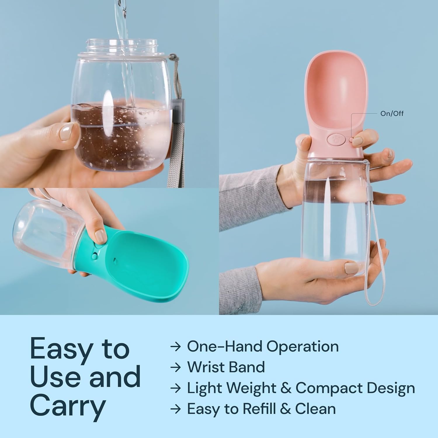 19 oz Portable Dog Water Bottle for Easy On-The-Go Hydration