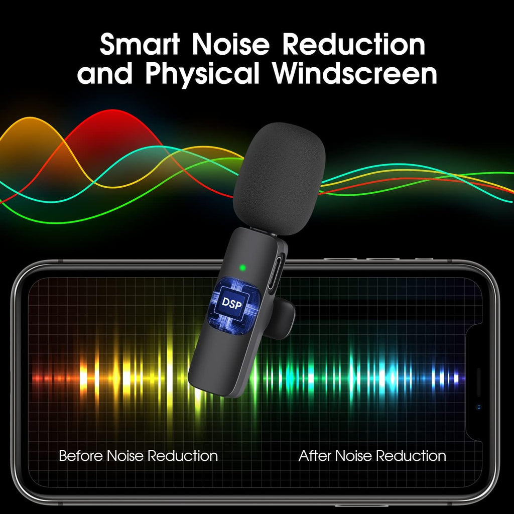 2-Pack Wireless Lavalier Microphones for iPhone & iPad