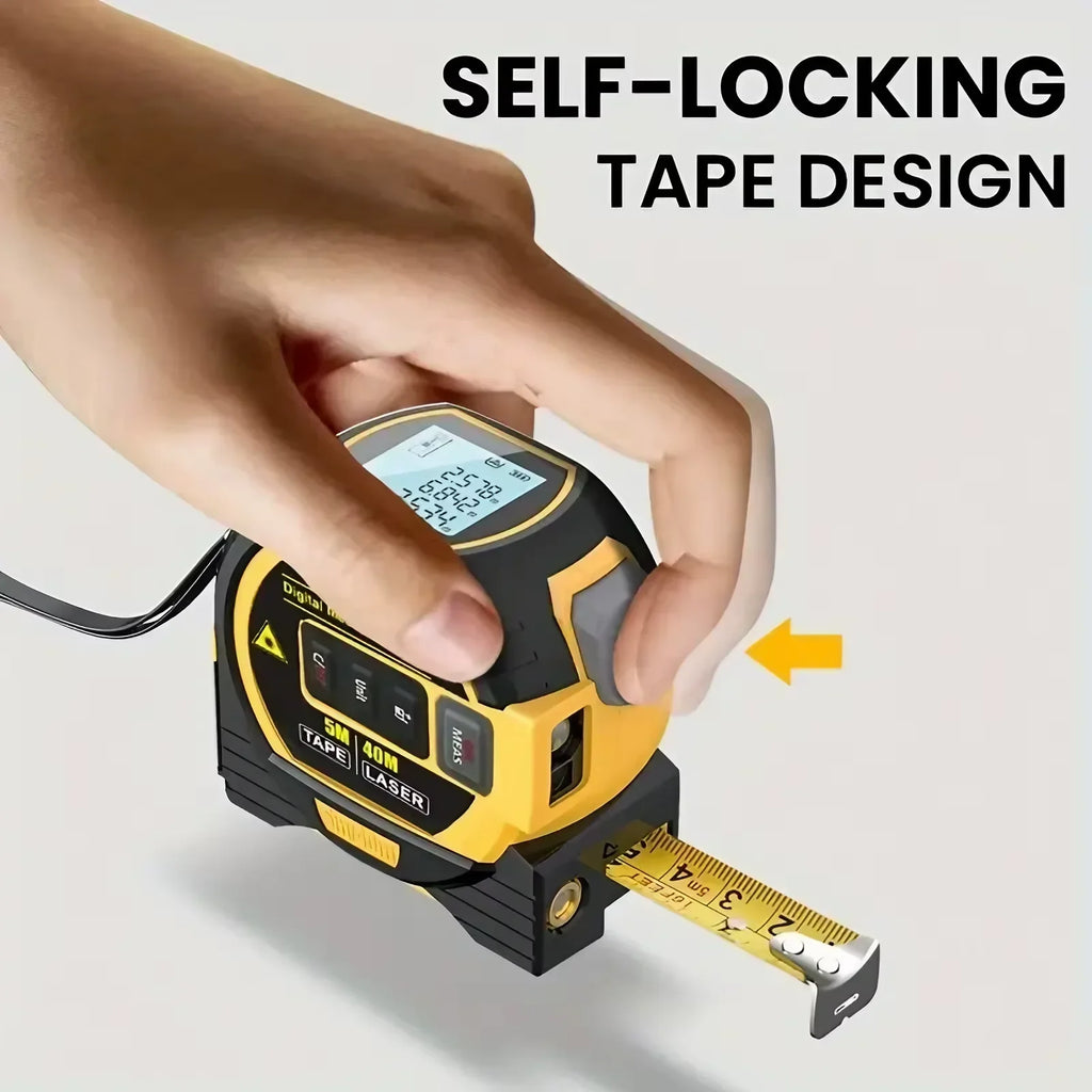 3-In-1 Laser Tape Measure with Infrared – 40/60 m Range