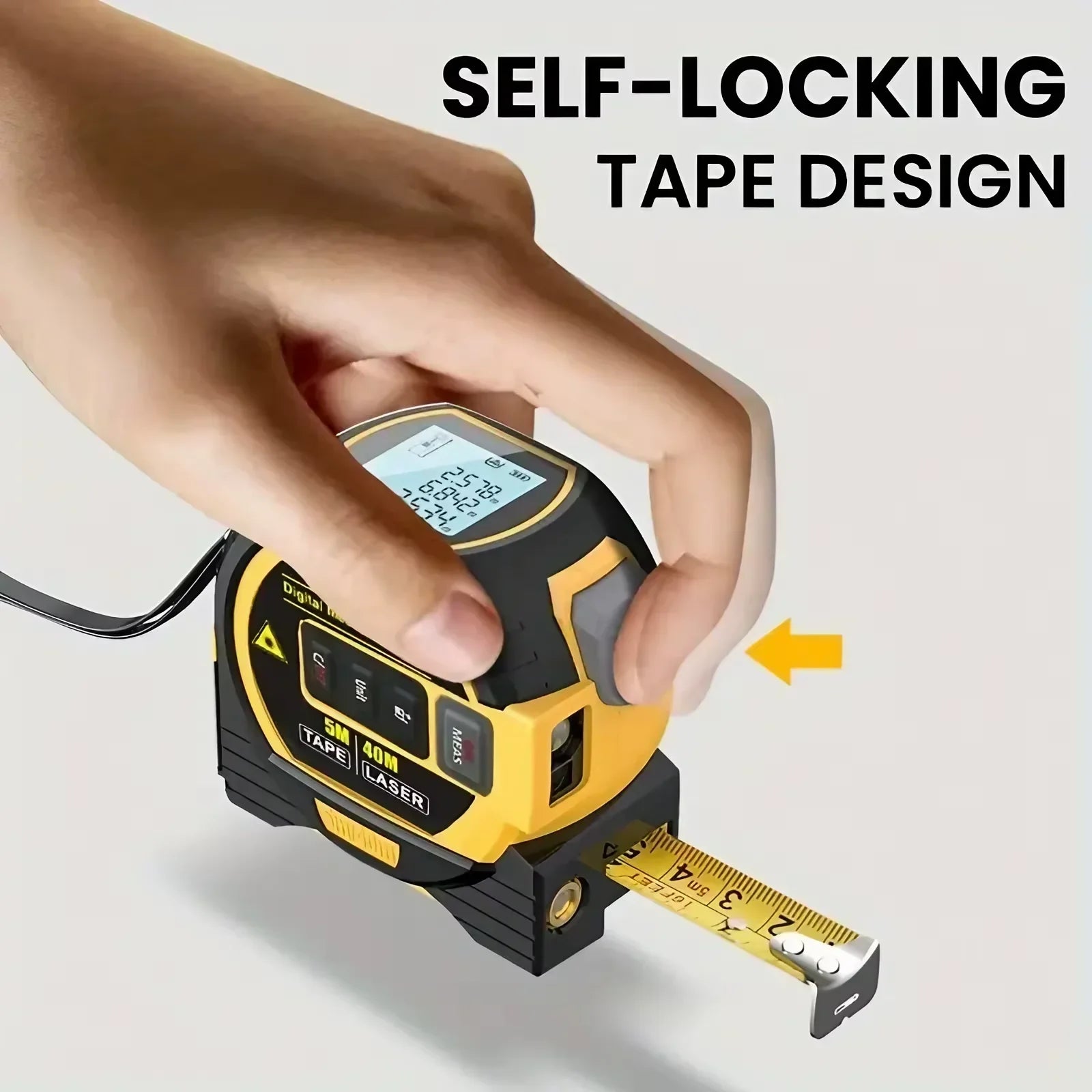 3-In-1 Laser Tape Measure with Infrared – 40/60 m Range