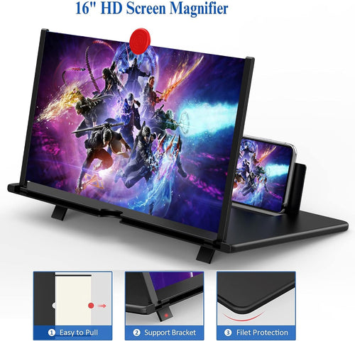 16-Inch Phone Screen Magnifier for Immersive Movies, Videos, and Gaming