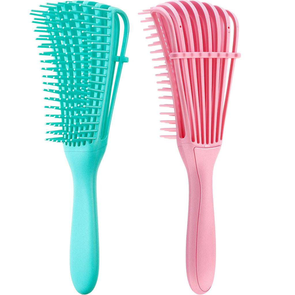 2-Pack Detangling Brushes for Textured Afro Hair (3A–4C)