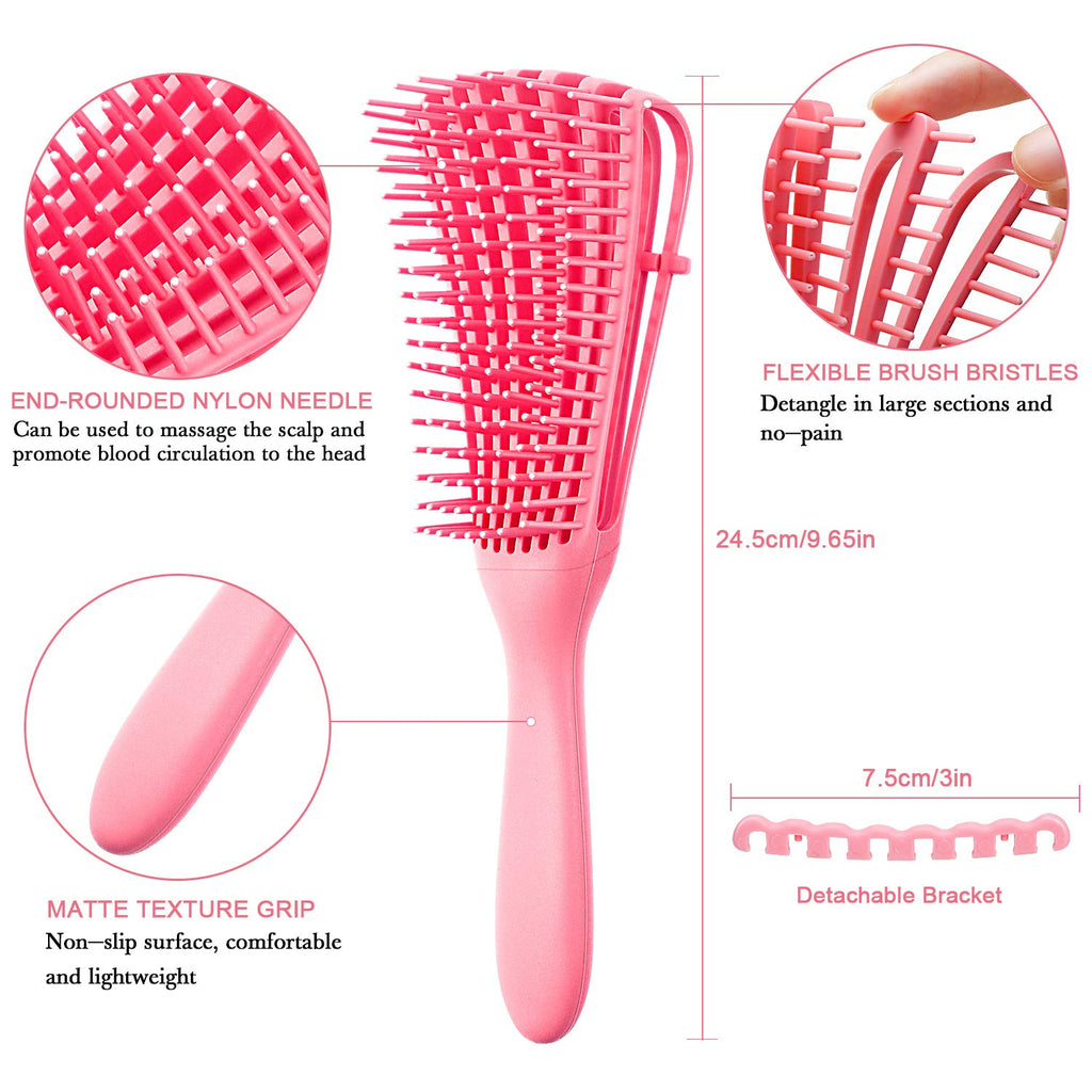 2-Pack Detangling Brushes for Textured Afro Hair (3A–4C)
