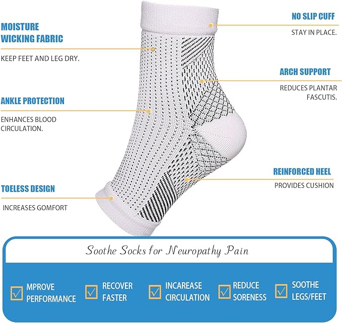 4-Pack Premium Therapy Socks for Men and Women - All-Day Comfort and Support