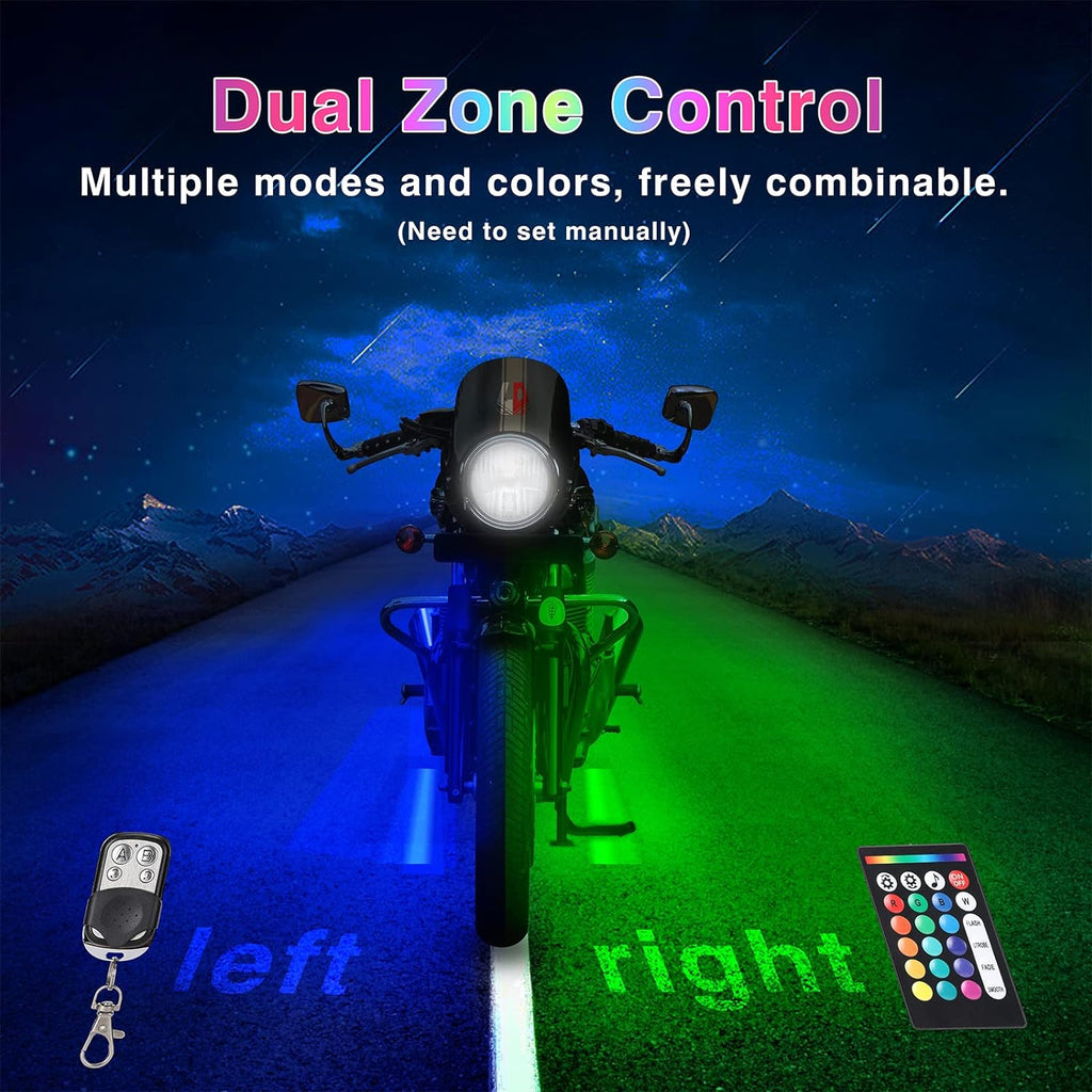 12-Piece Motorcycle LED Light Kit with Brake Light and Turn Signals