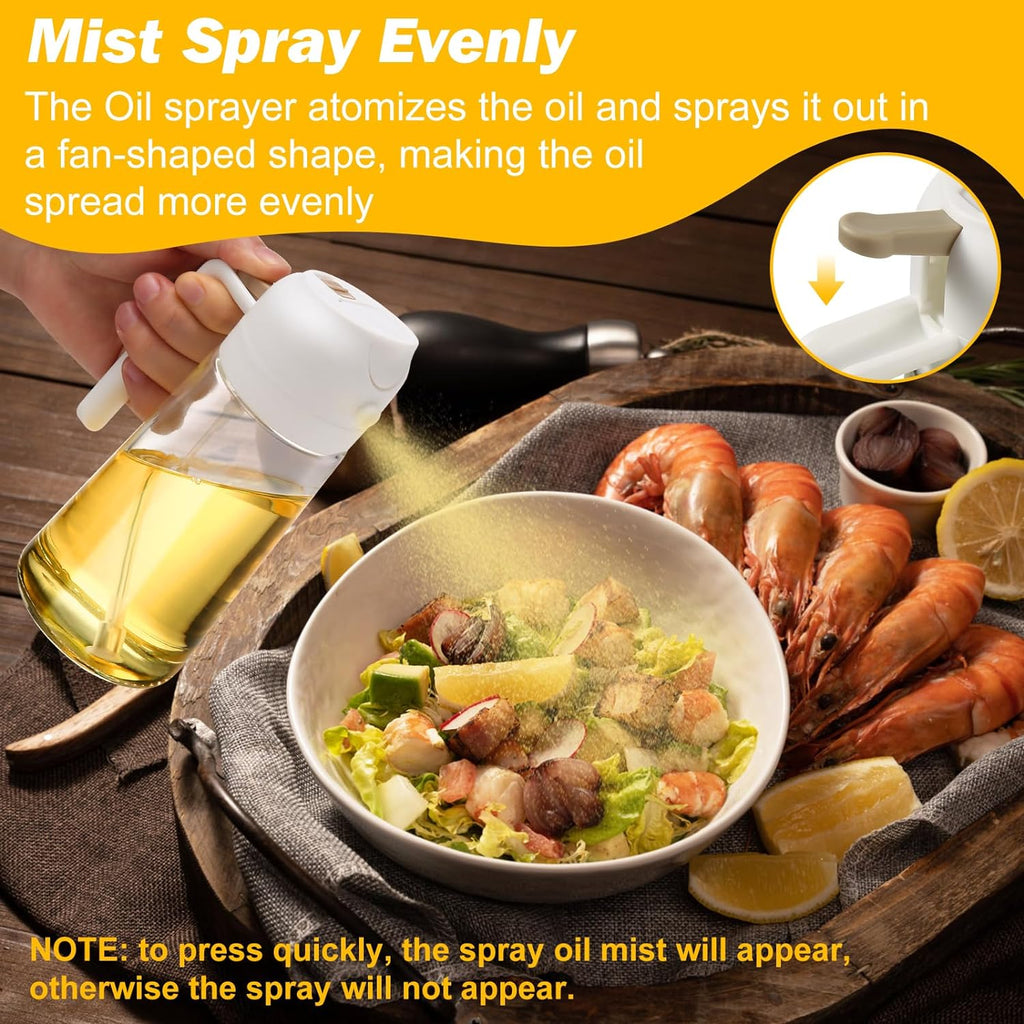 2-Pack Oil Dispenser & Sprayer Bottles – Refillable Kitchen Misters