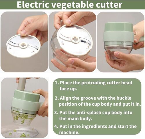 4-in-1 Electric Food Cutter - Multipurpose Kitchen Gadget