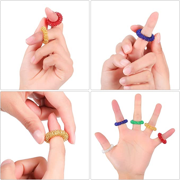 Spiked Acupressure Finger Rings for Massage and Sensory Stimulation