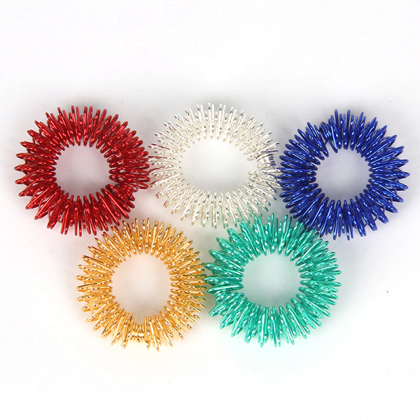 Spiked Acupressure Finger Rings for Massage and Sensory Stimulation