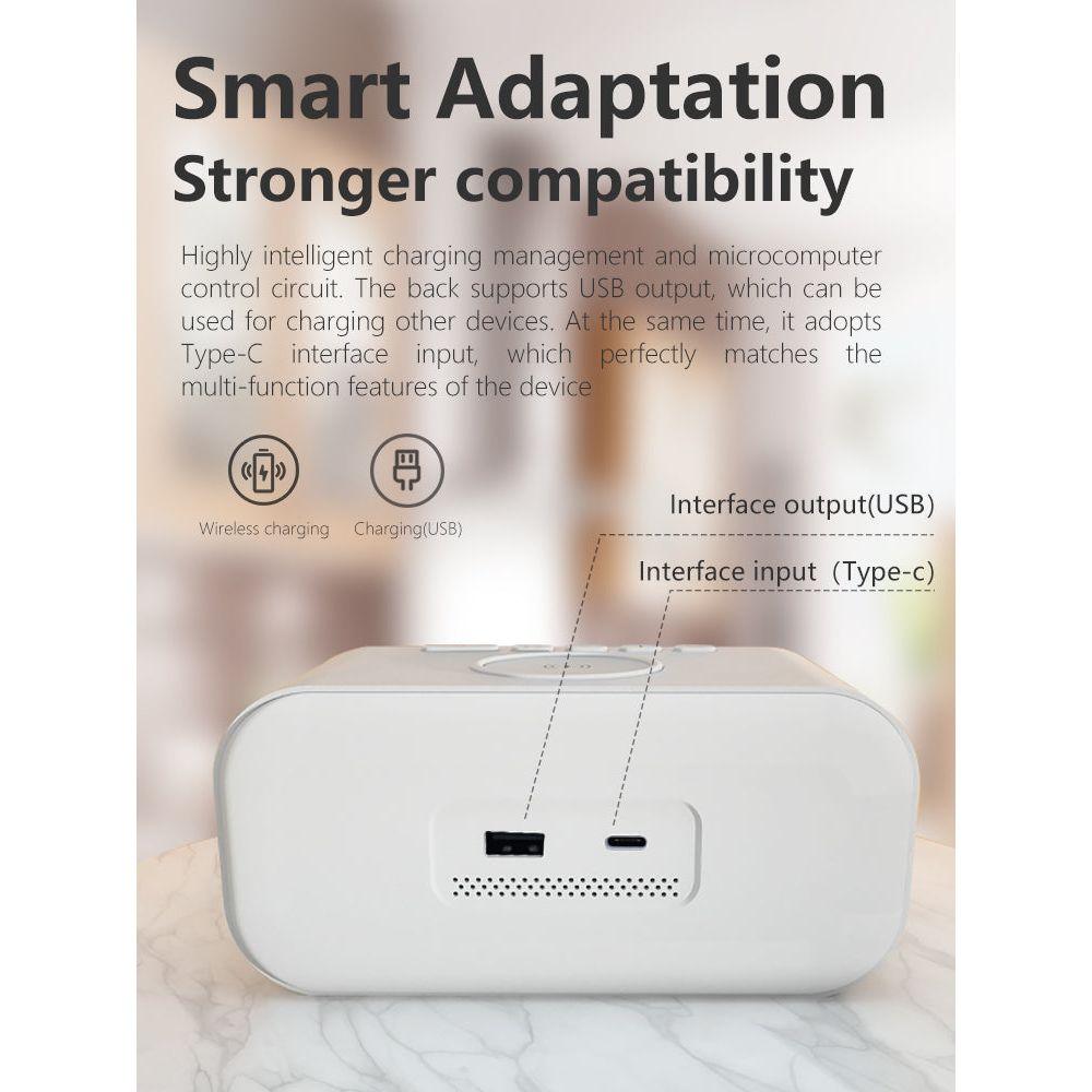 2-in-1 Alarm Clock with Dual Time Display and Digital Screen