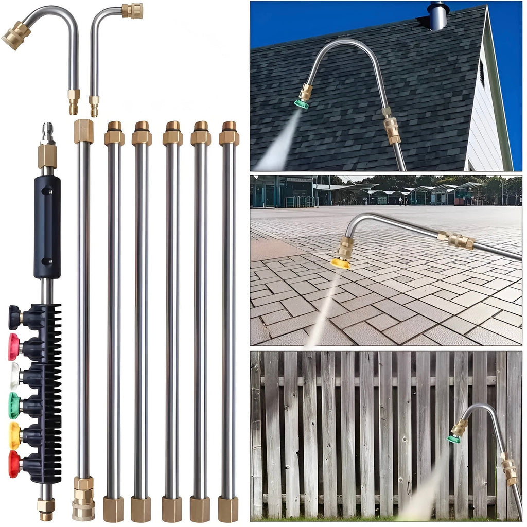 4000 PSI Telescoping Power Washer Extension Wands for Gutters, Roof Drainage & Exterior Wall Cleaning