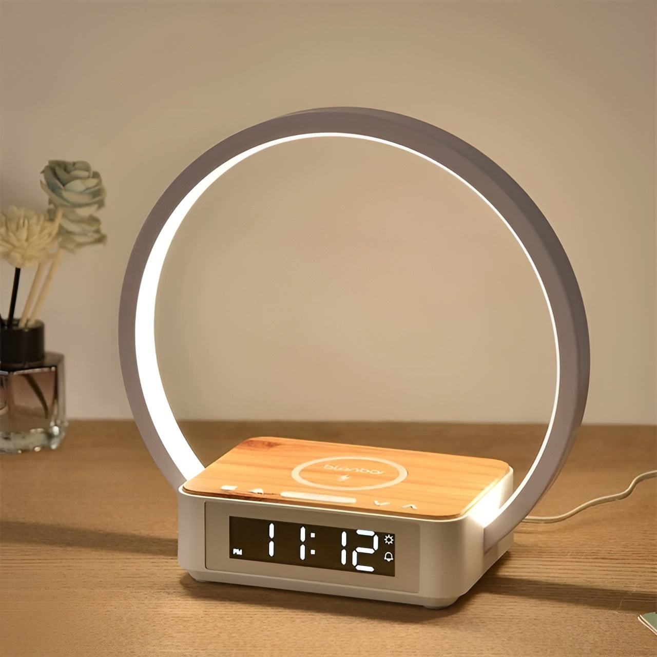 Smart 3-in-1 Table Lamp with Wireless Charging, Alarm Clock & Touch Control